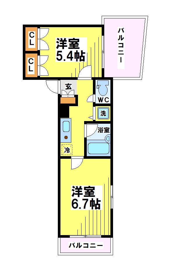 調布市多摩川のマンションの間取り