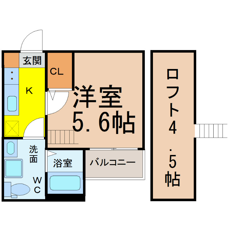 名古屋市中川区南脇町のアパートの間取り