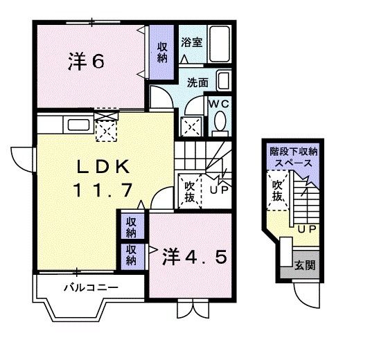 福島市西中央のアパートの間取り