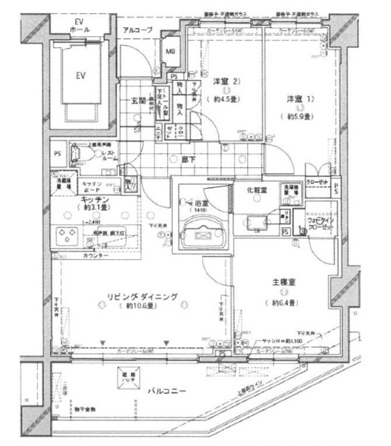 クレッセント中山の間取り