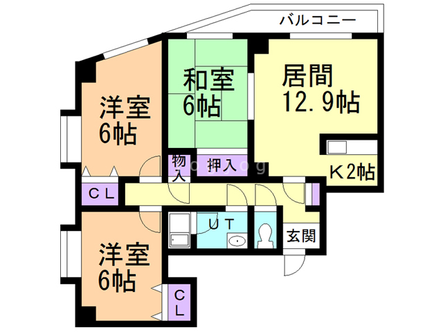 札幌市西区西町北のマンションの間取り