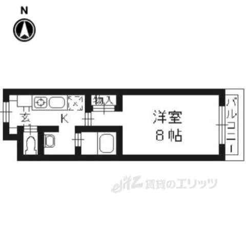 京都市伏見区深草出羽屋敷町のマンションの間取り