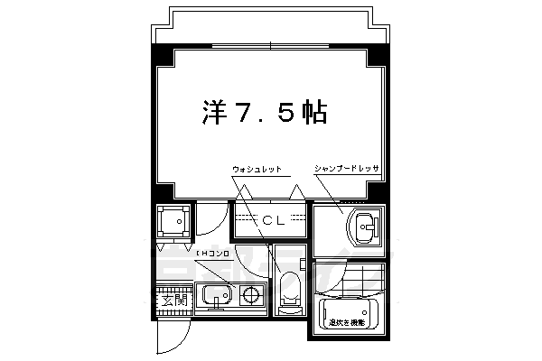 京都市中京区西ノ京南円町のマンションの間取り