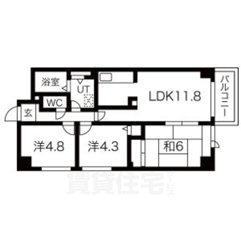 京都市南区吉祥院九条町のマンションの間取り