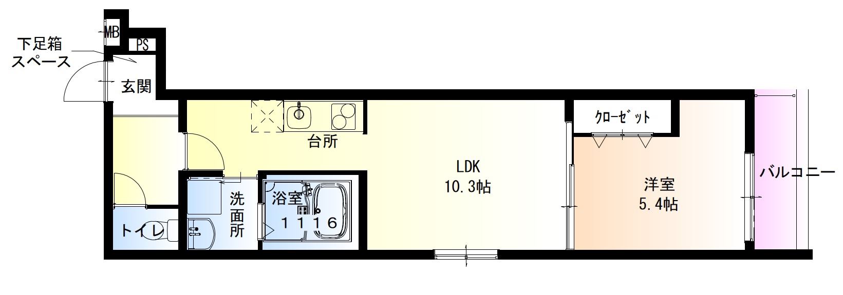 フジパレス助松町I番館の間取り