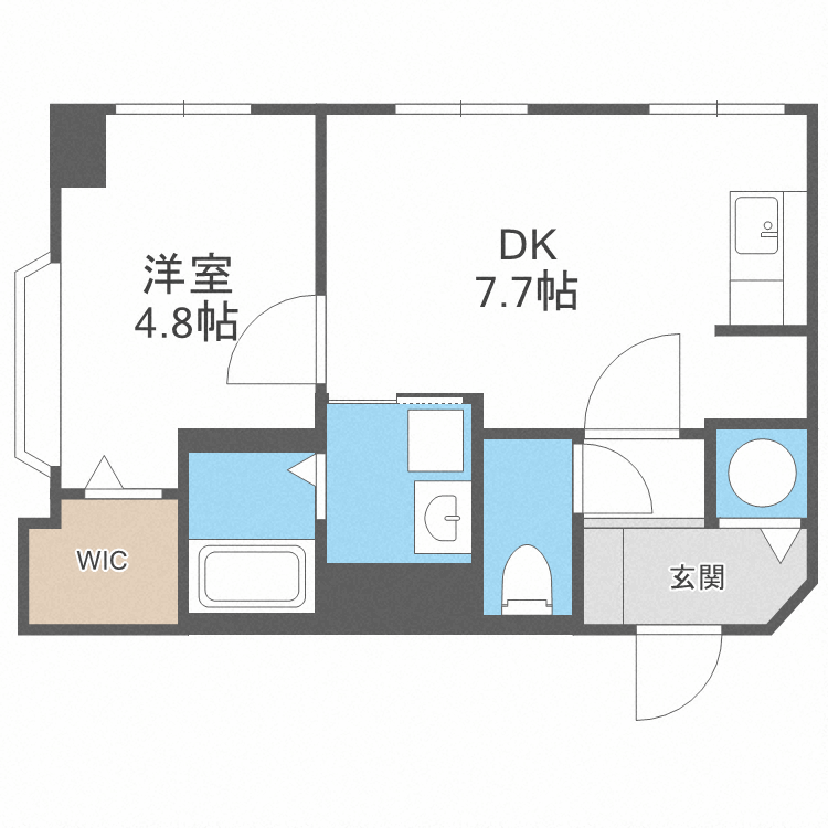 札幌市北区北十二条西のマンションの間取り