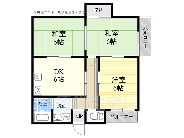 ＪＲ東海道本線 高槻駅 徒歩20分 3階建 築38年の間取り写真