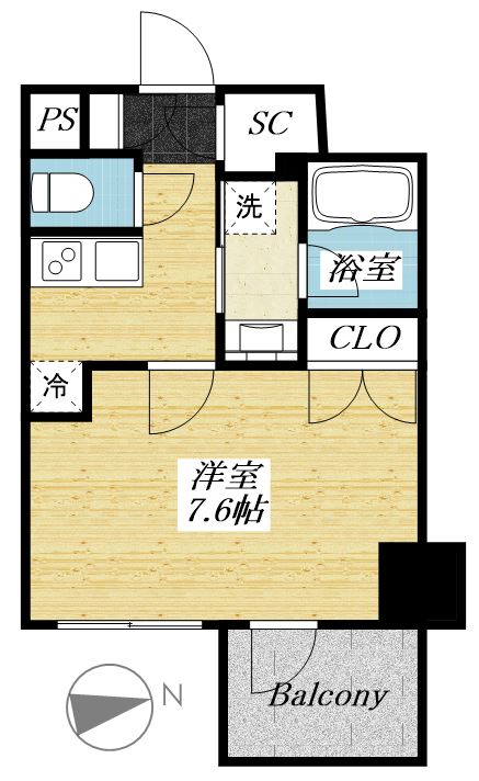 ＪＲ中央線 八王子駅 徒歩10分 14階建 築5年の間取り写真