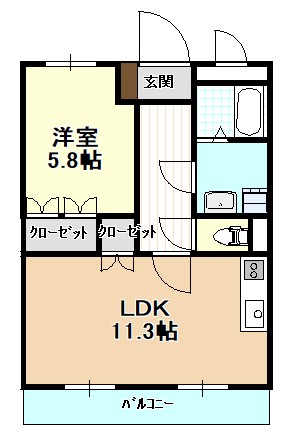 【アシューレ東岸和田の間取り】