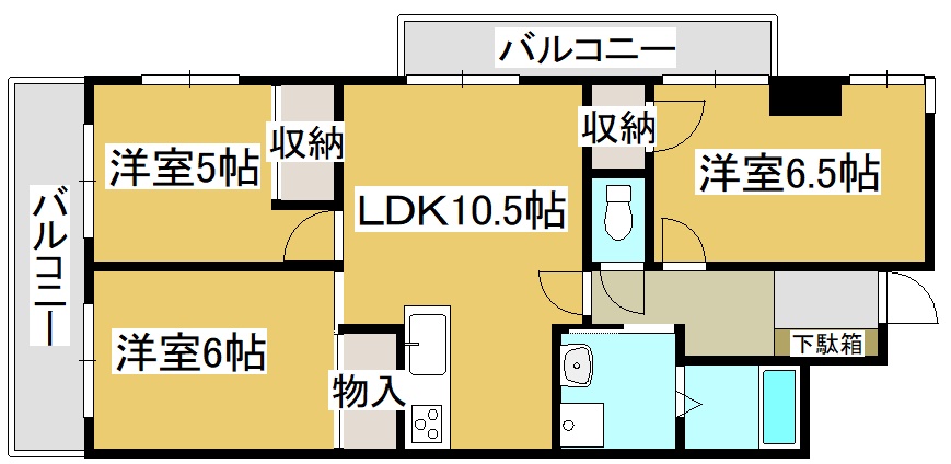 メゾンモンブラン学園通りの間取り