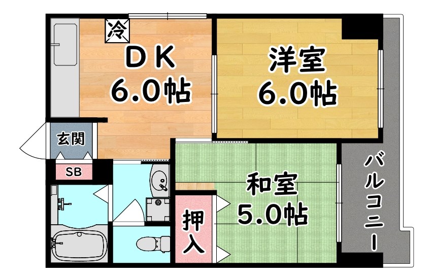 兵庫県神戸市灘区水道筋６（マンション）の賃貸物件の間取り