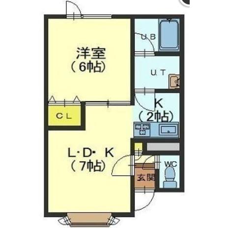 北斗市七重浜のアパートの間取り