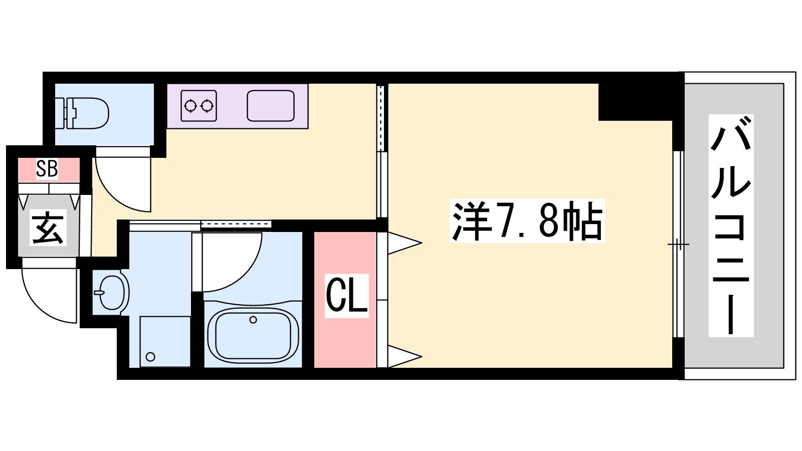 姫路市東延末のマンションの間取り