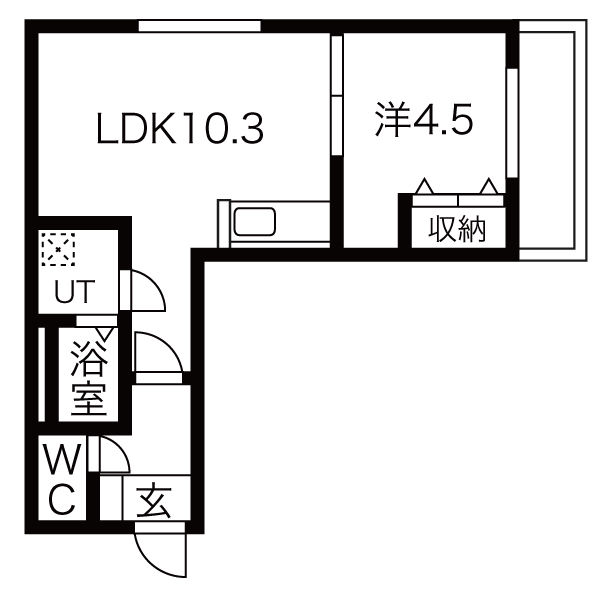 札幌市中央区北三条西のマンションの間取り