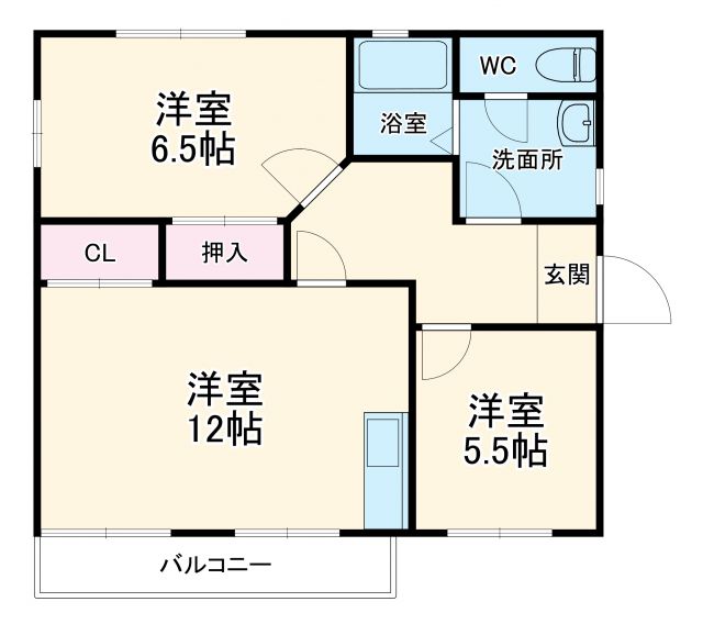 【豊橋市南大清水町のアパートの間取り】