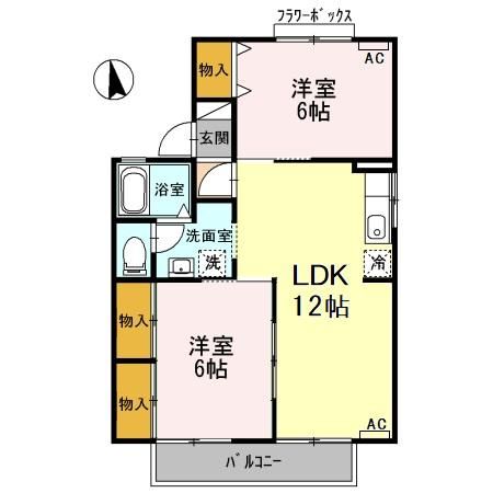 焼津市東小川のアパートの間取り