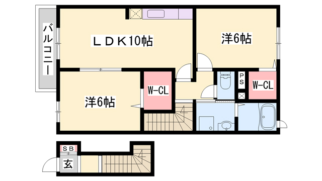 ウッズスクエアーＢの間取り