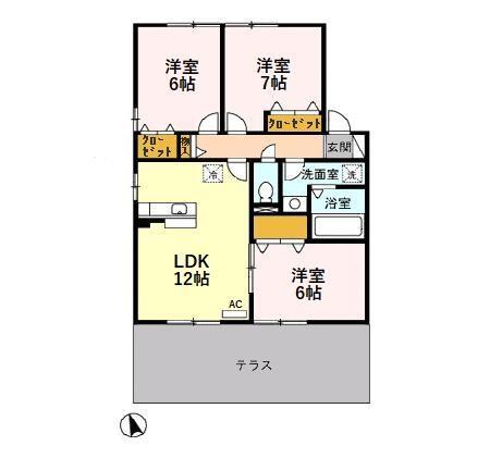 リビングタウン赤祖父　Ｂの間取り