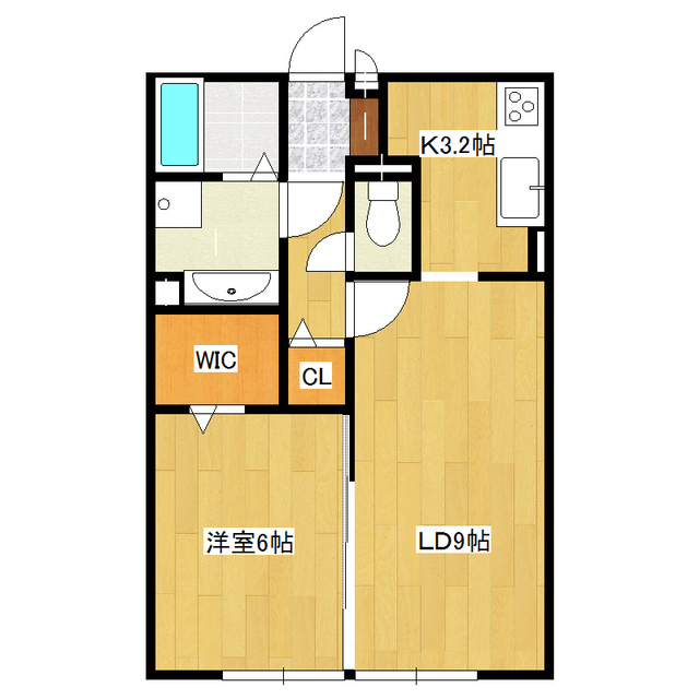 守谷市百合ケ丘のアパートの間取り