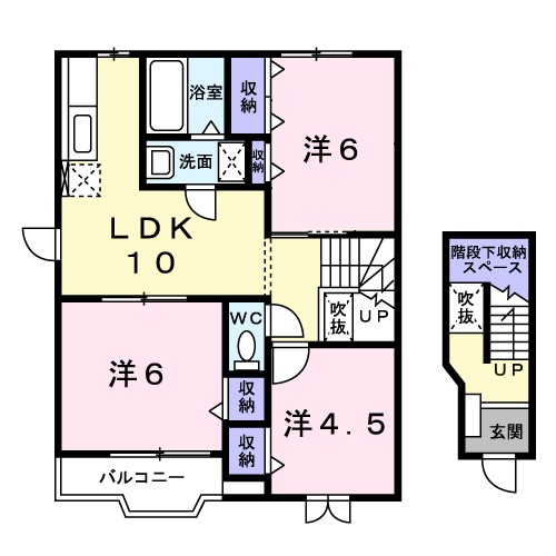 福島市佐倉下のアパートの間取り