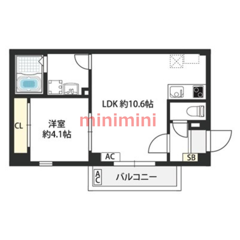 吹田市朝日が丘町のマンションの間取り