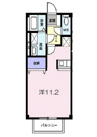 都窪郡早島町前潟のアパートの間取り