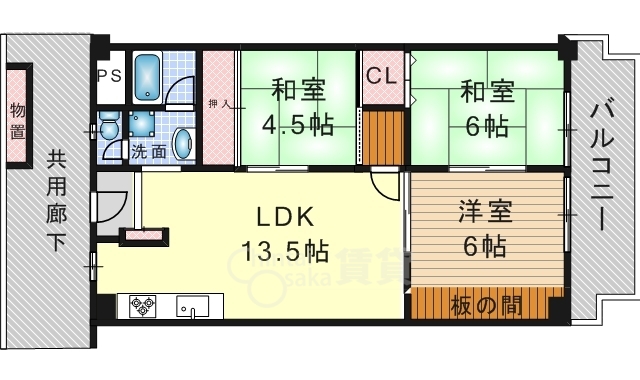 ローレルハイツ茨木総持寺2号棟の間取り