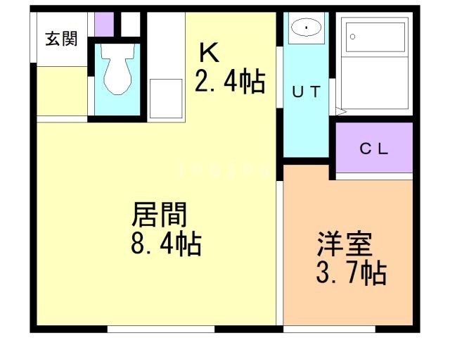 石狩郡当別町園生のアパートの間取り