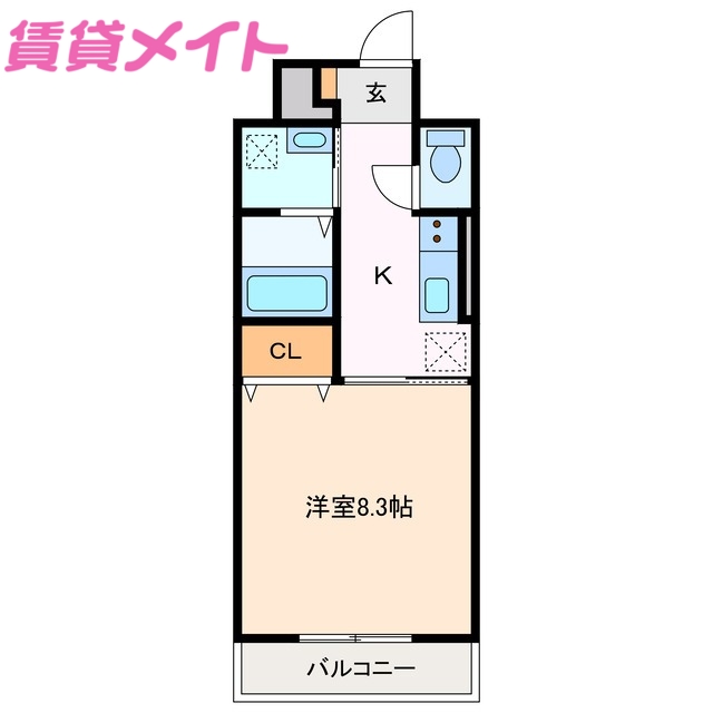 鈴鹿市神戸のマンションの間取り