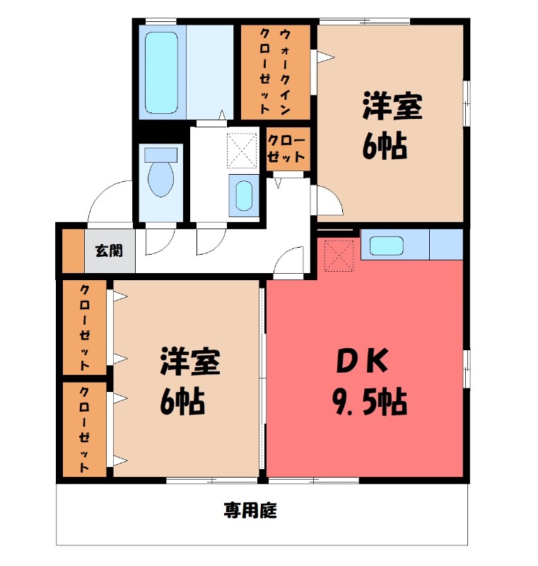 邑楽郡大泉町坂田のアパートの間取り