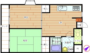 川崎市川崎区四谷下町のマンションの間取り