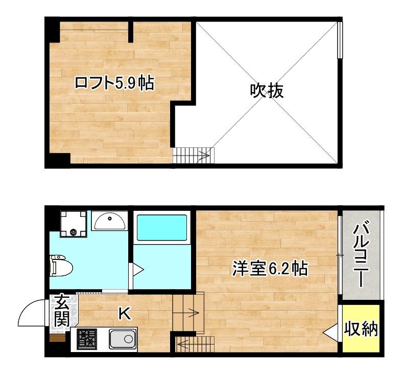 東大阪市寿町のアパートの間取り