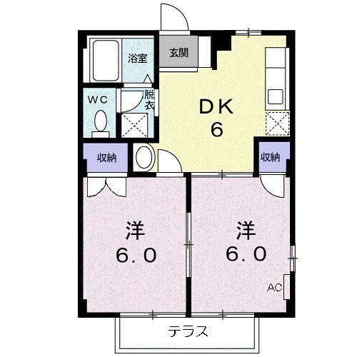 大垣市熊野町のアパートの間取り