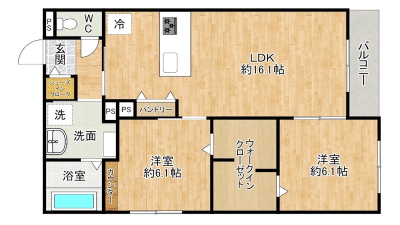 メゾンルボア大里の間取り