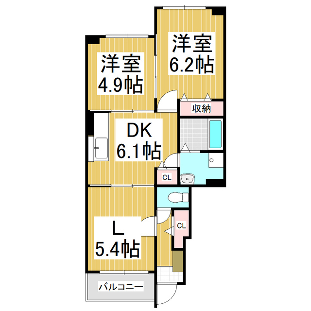 上伊那郡箕輪町大字中箕輪のアパートの間取り