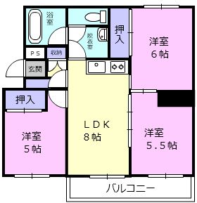 苫小牧市桜木町のマンションの間取り