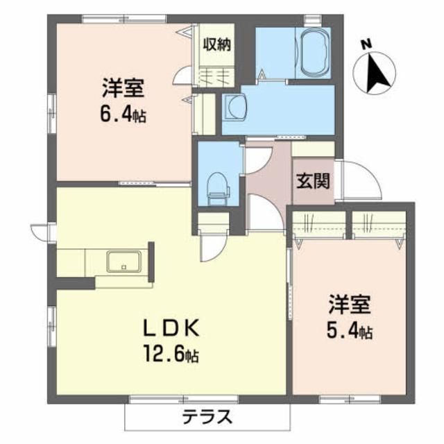 南相馬市原町区国見町のアパートの間取り