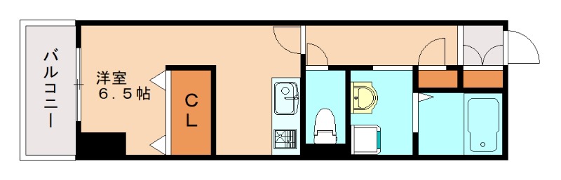 北九州市小倉北区片野のマンションの間取り