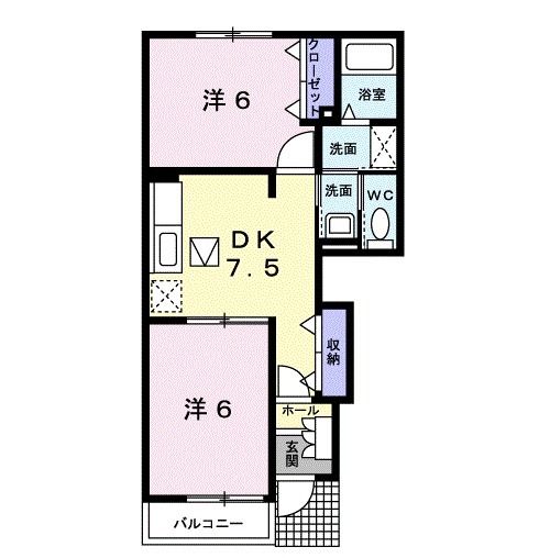 可児市今渡のアパートの間取り