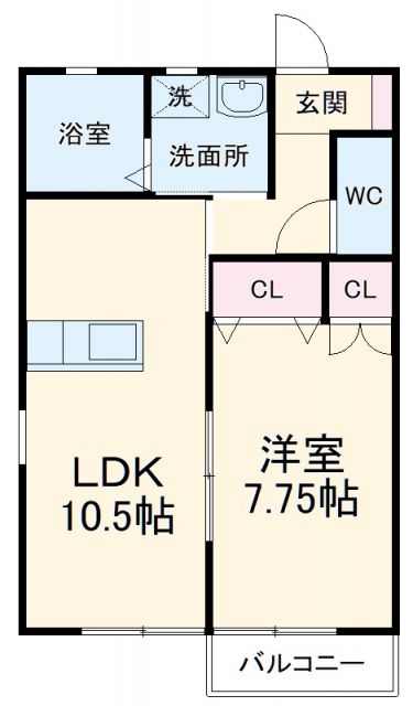 岐阜市薮田南のアパートの間取り