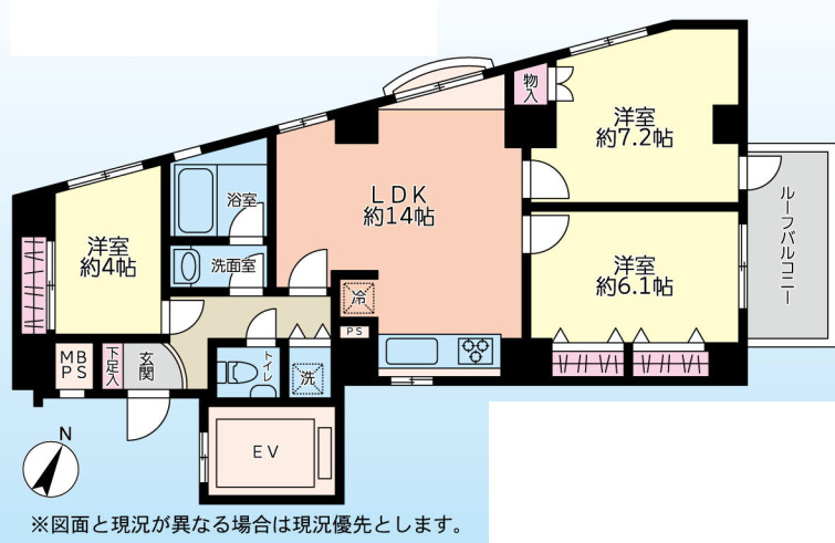 新宿区西新宿のマンションの間取り