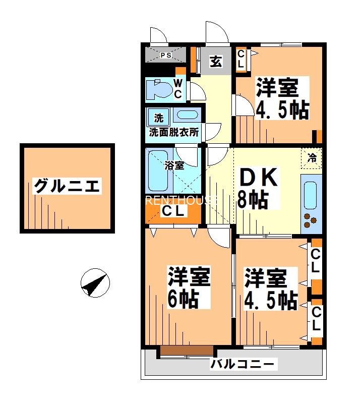 ライオンズマンション調布の森の間取り