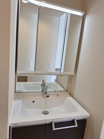 洗面設備　鏡面裏に収納あり/ホースヘッド