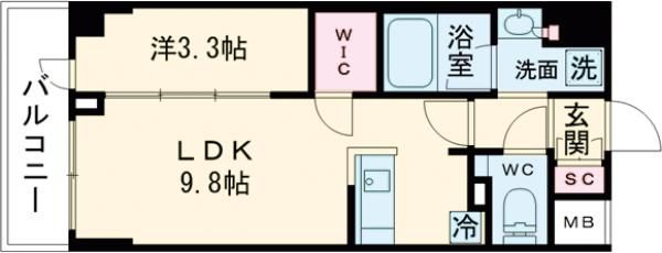 ウエリスアーバン住吉WESTの間取り写真