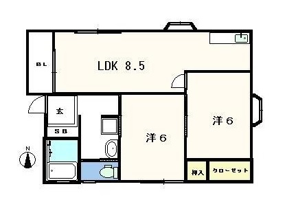 白山市村井町のマンションの間取り