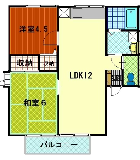 那珂郡東海村舟石川駅東のアパートの間取り