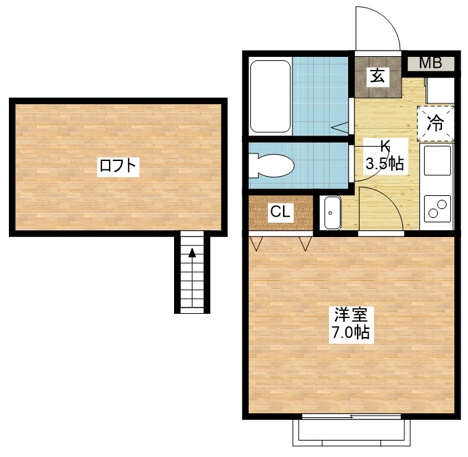 長崎市入船町のアパートの間取り