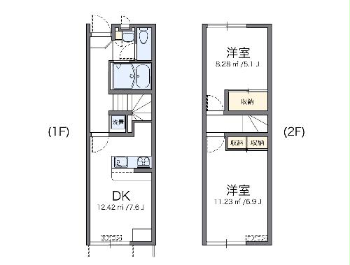 レオパレスプレミール鳥の木IIの間取り