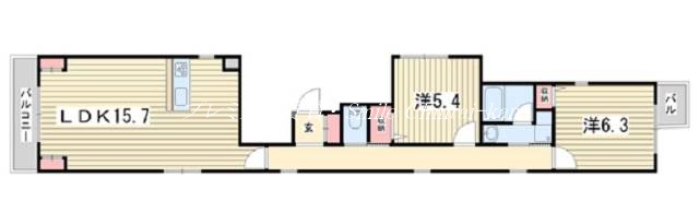 京都市中京区六丁目のマンションの間取り