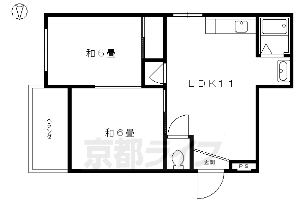 京都市上京区福島町のマンションの間取り